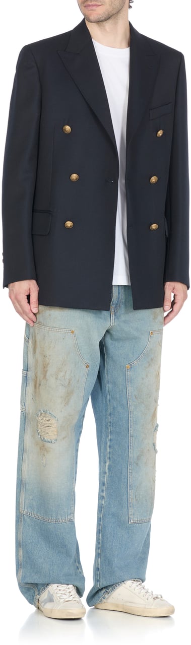 Golden Goose Coats Blue Blauw