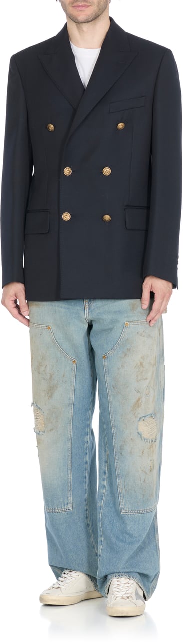 Golden Goose Coats Blue Blauw
