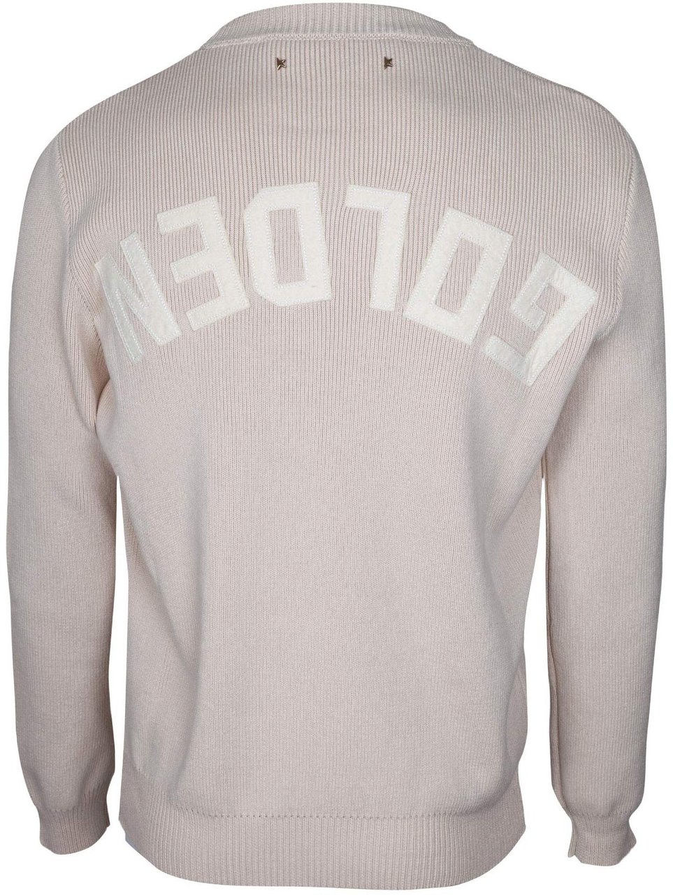Golden Goose Golden goose crew neck cotton sweater with 'golden' letter on the back Beige