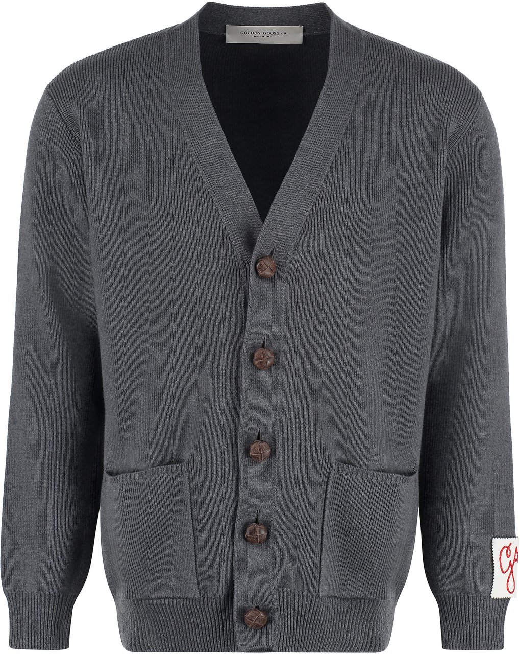 Golden Goose Ribbed-knit cardigan Grijs