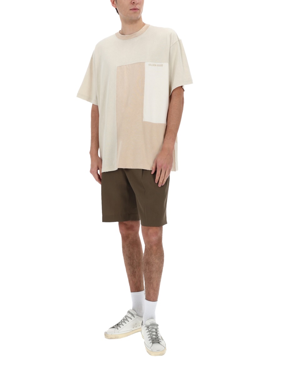 Golden Goose Pleated Tailored Denim Shorts Bruin