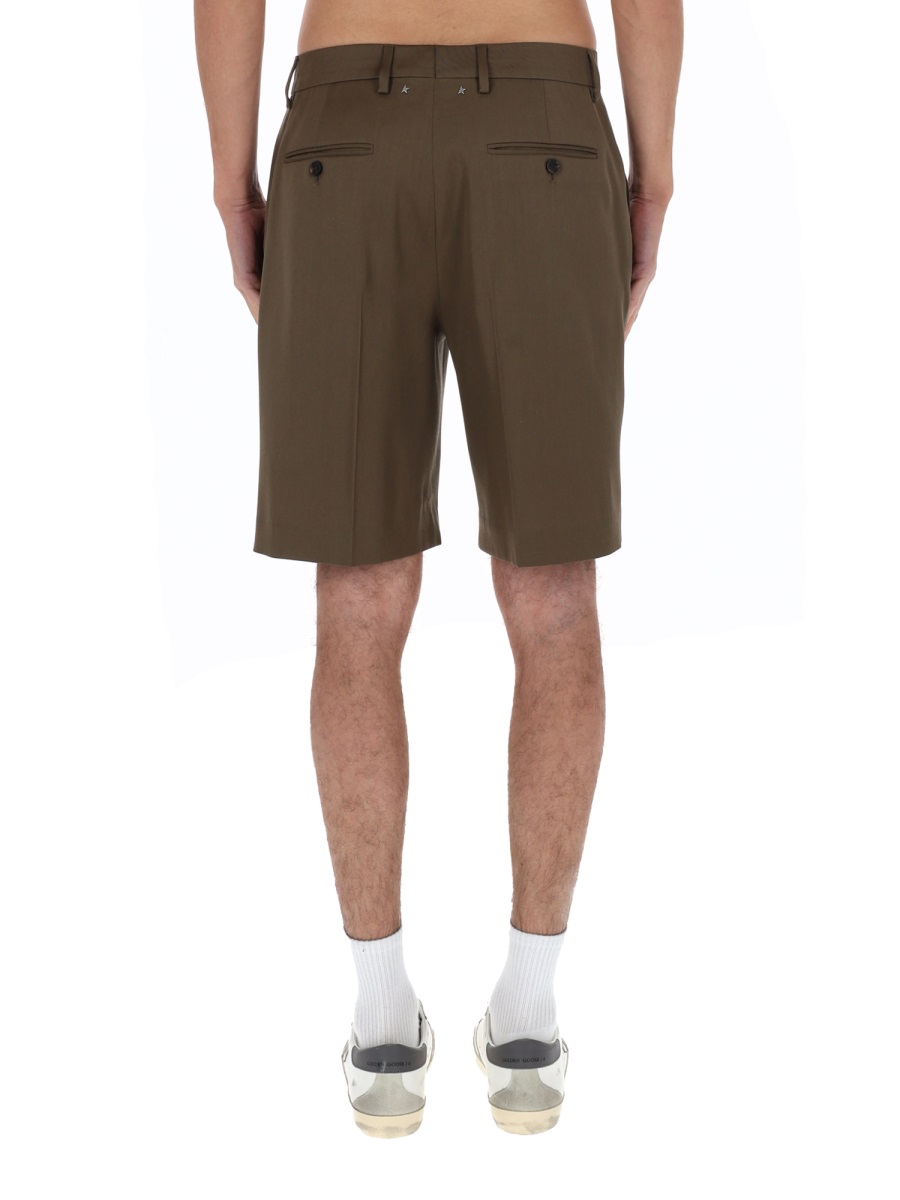 Golden Goose Pleated Tailored Denim Shorts Bruin