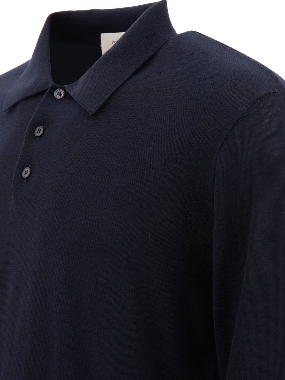 Golden Goose Wool long-sleeved polo shirt Blauw