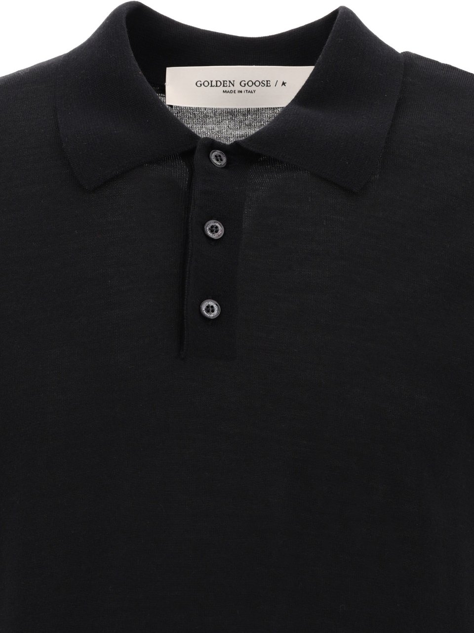 Golden Goose Merino wool polo shirt Zwart