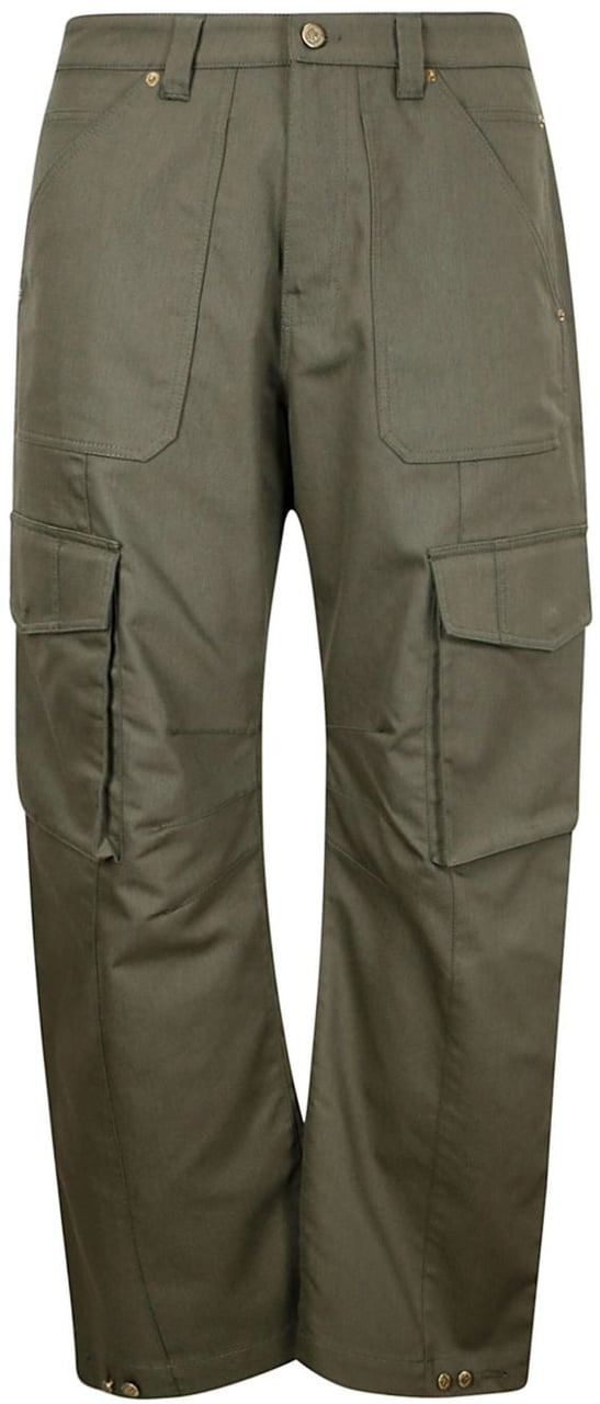 Golden Goose Trousers Verde Scuro Groen