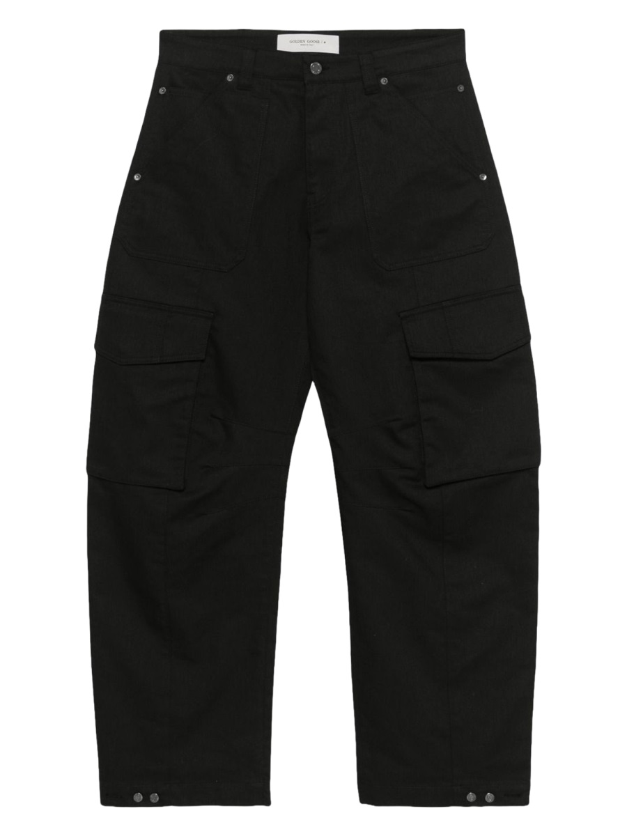 Golden Goose Cargo Cotton-Blend Flap Pockets Pants Zwart