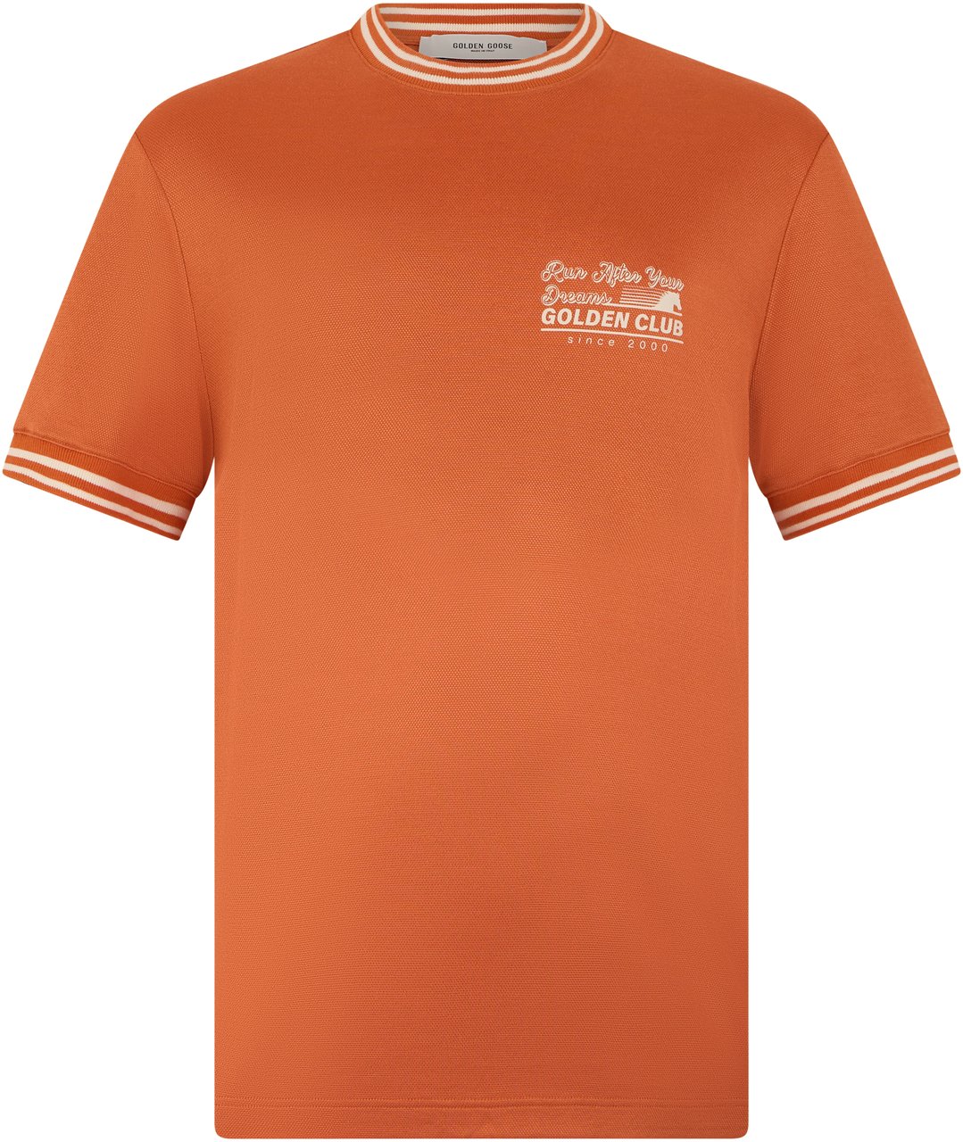 Golden Goose Short Sleeve T-shirt in Piqué Oranje