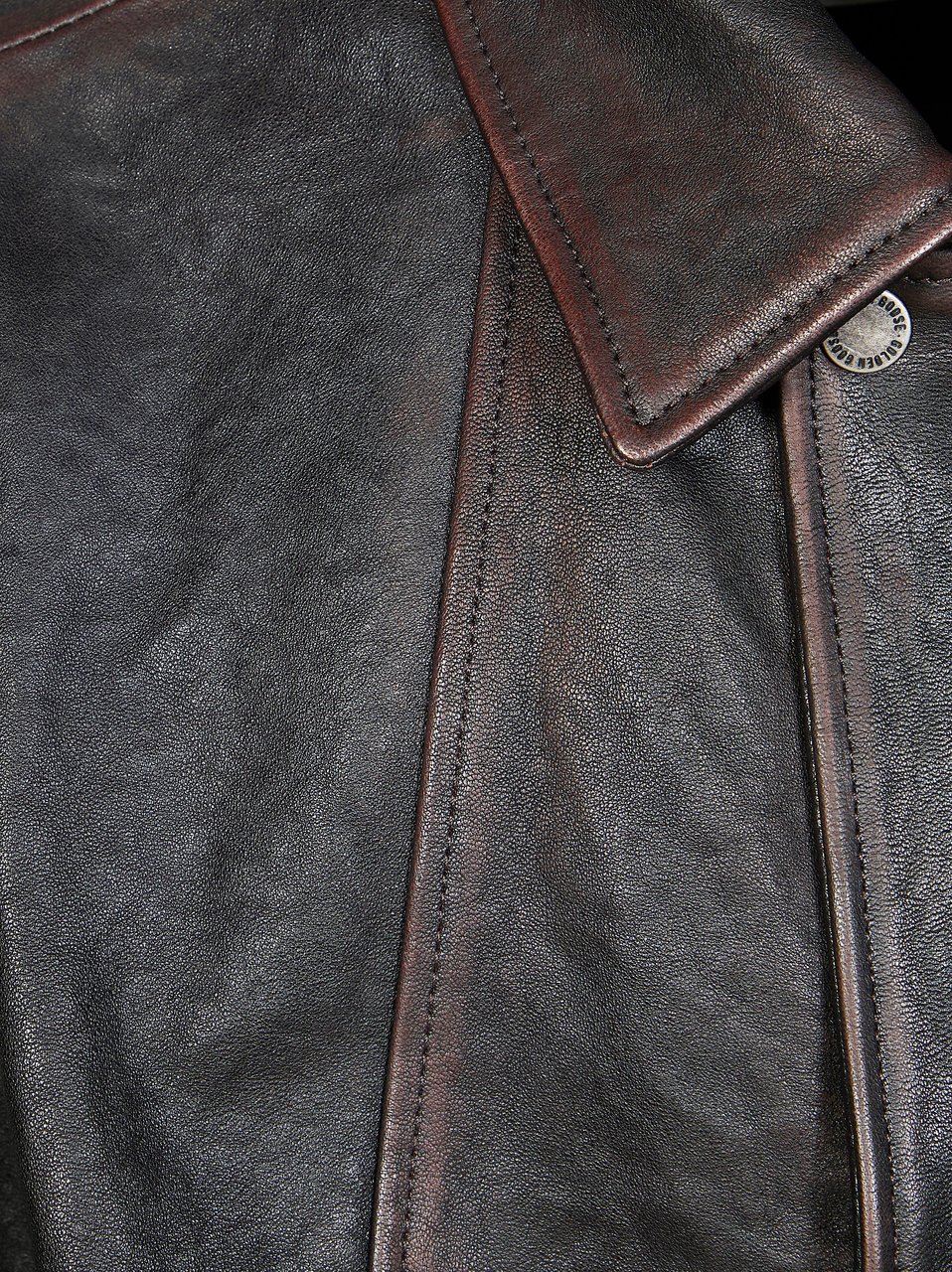 Golden Goose Nappa Leather Hidden Zip Fitted Jacket Grijs