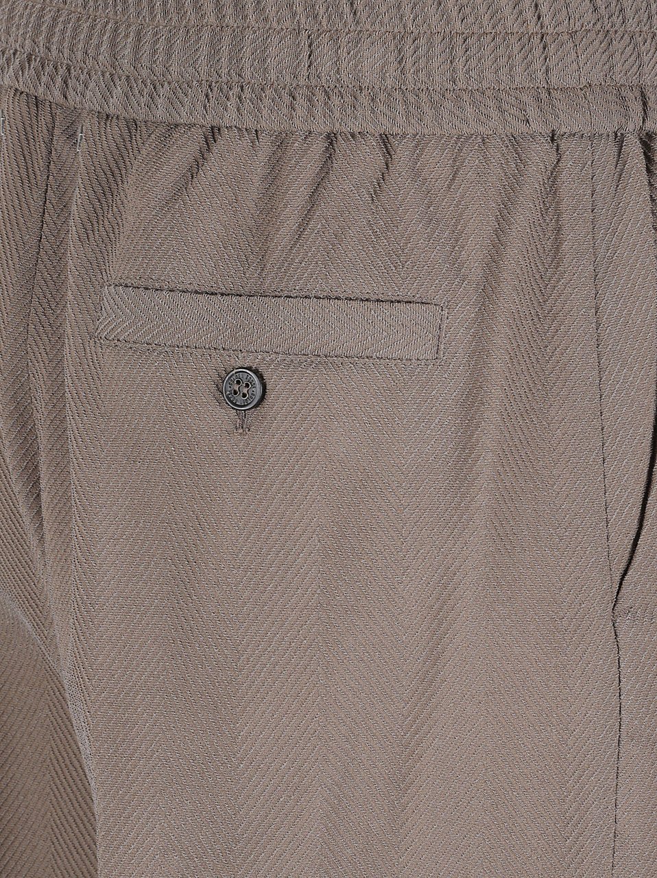 Golden Goose Straight-Leg Casual Trousers with Elastic Waistband and Herringbone Texture Grijs