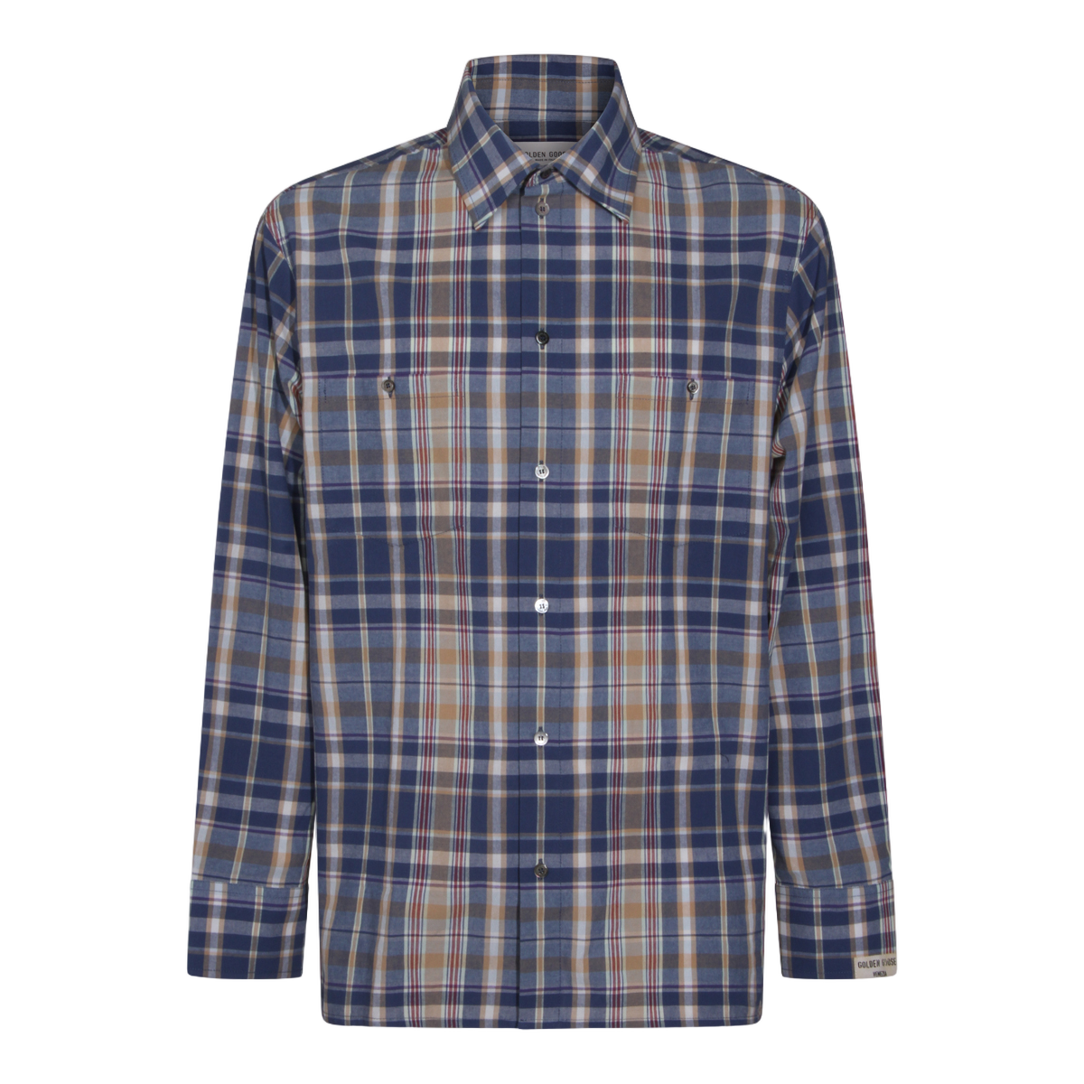 Golden Goose Tailored Fit White Shirt with Button-Down Front Wit