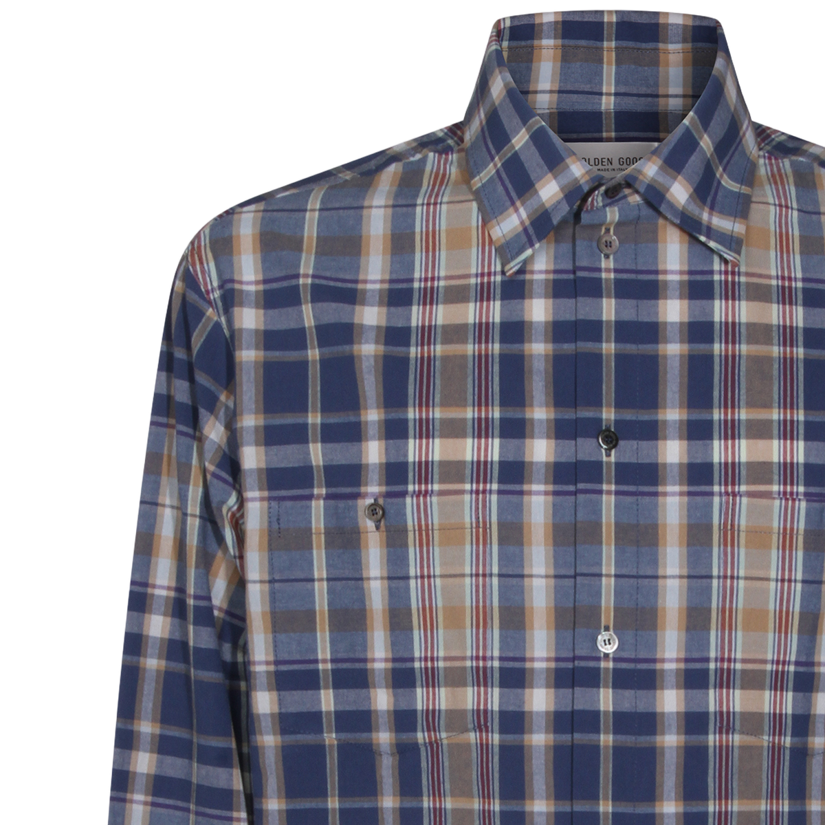 Golden Goose Tailored Fit White Shirt with Button-Down Front Wit
