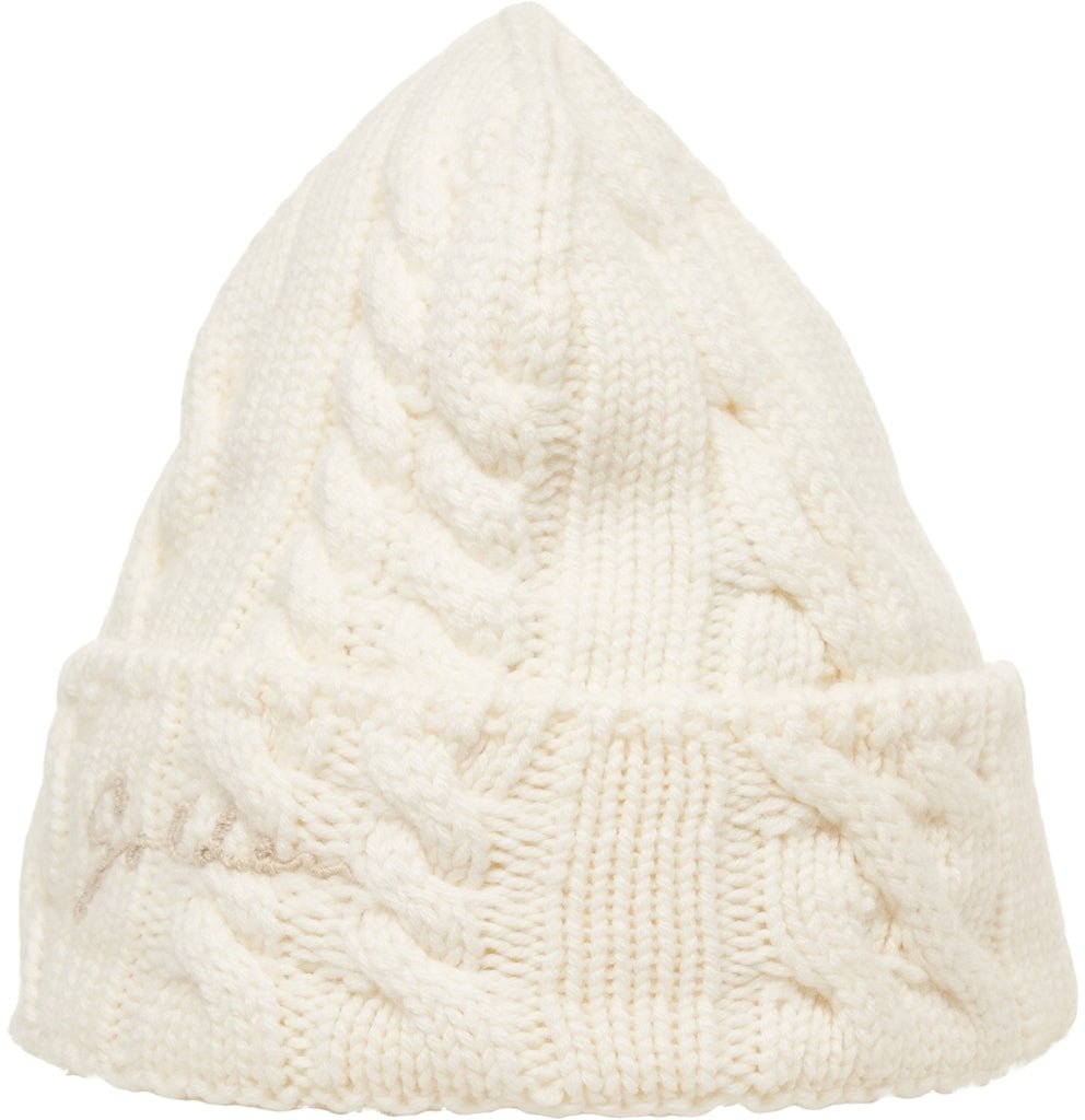 Golden Goose Beanie with cable knit pattern 'Dee' Wit