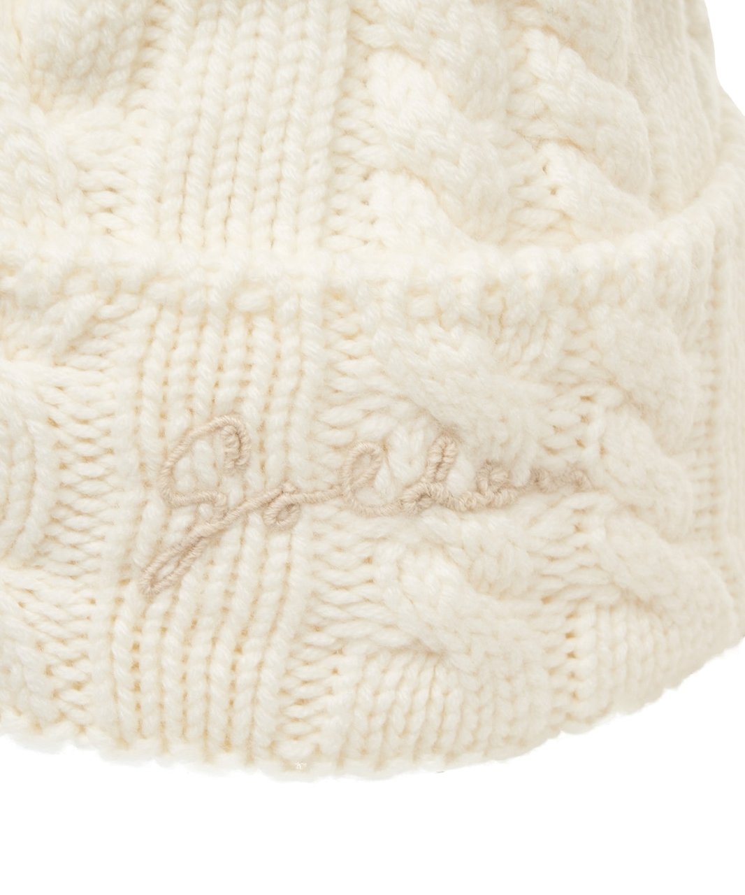 Golden Goose Beanie with cable knit pattern 'Dee' Wit