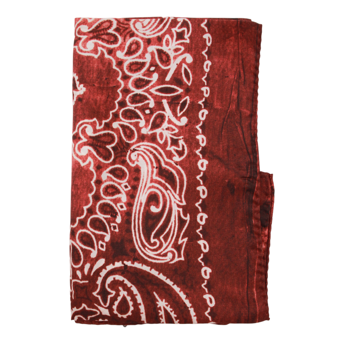 Golden Goose Intricate Deep Red Paisley Scarf With Textured Finish Rood