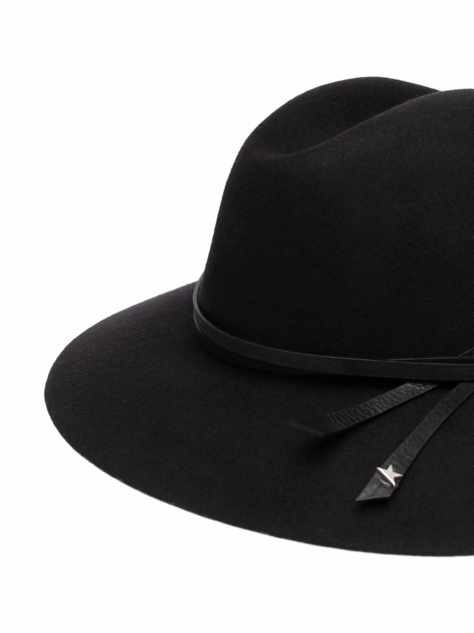 Golden Goose Classic Black Fedora Hat with Leather Band Zwart