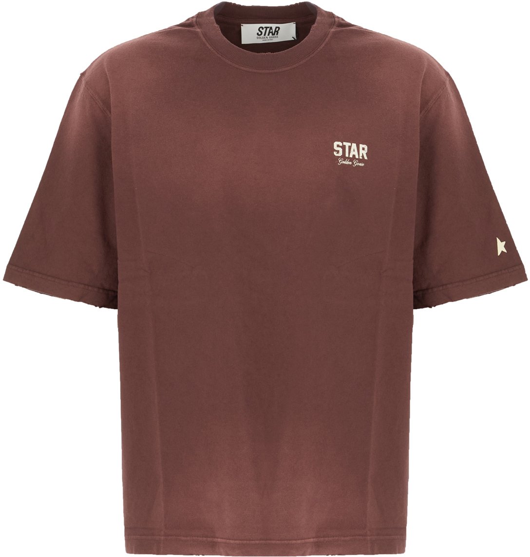 Golden Goose Wine-colored cotton T-shirt Rood