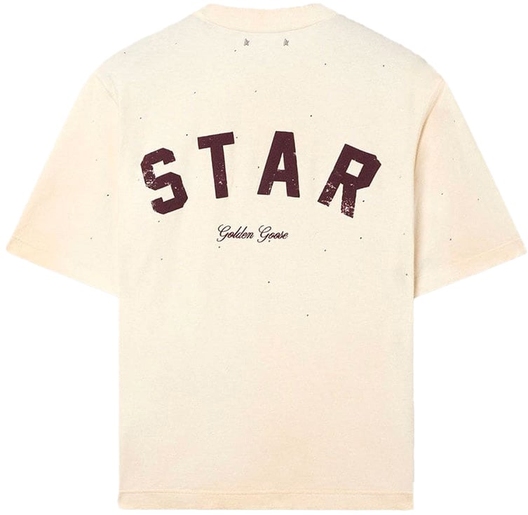 Golden Goose t shirt golden goose star coton blanc Beige