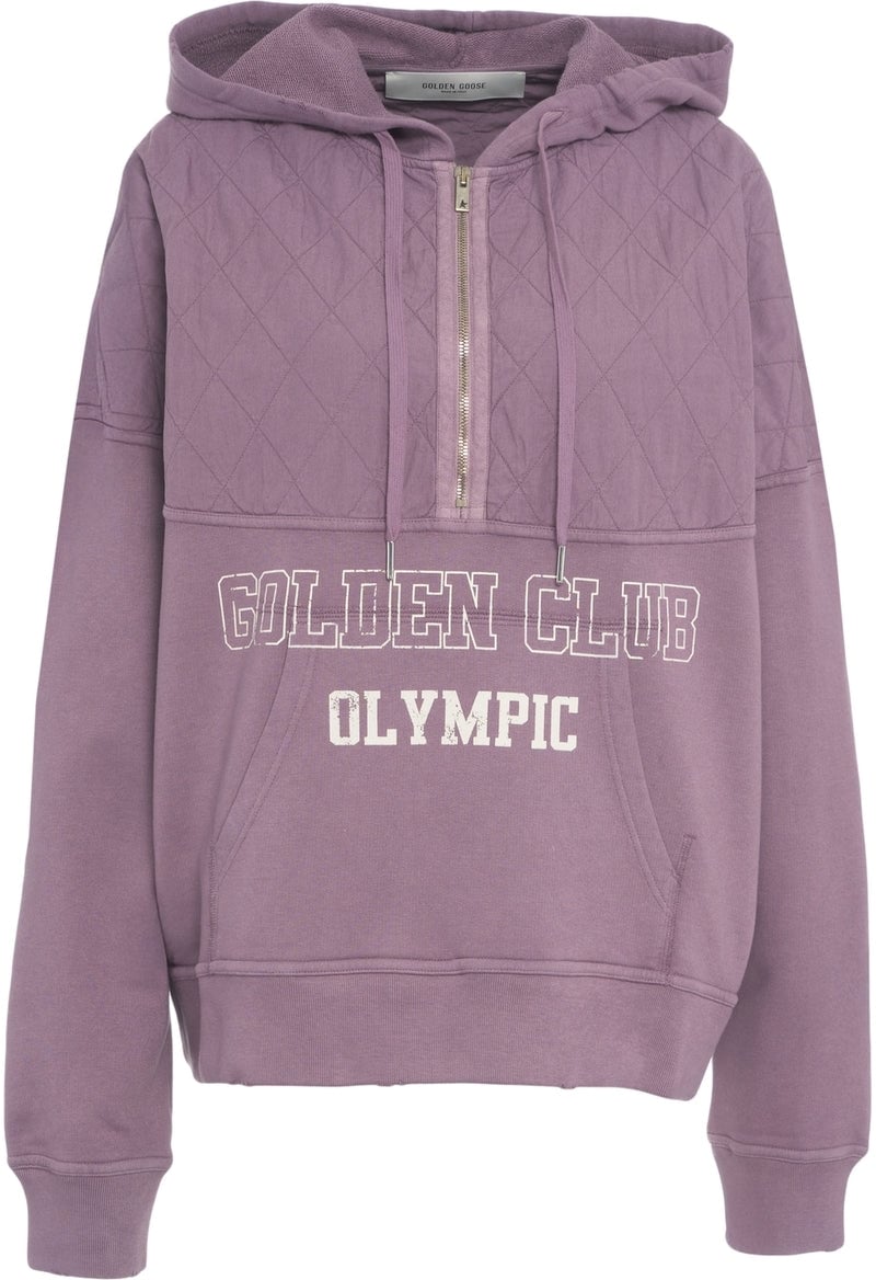 Golden Goose Hoodie with quilted detail Paars