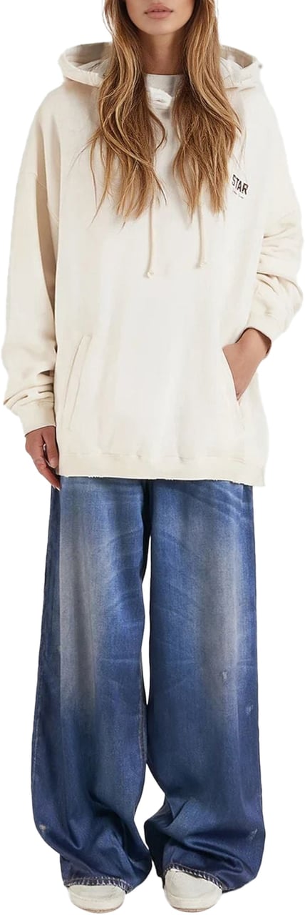 Golden Goose Hoodie with logo Beige