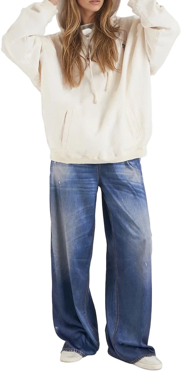 Golden Goose Hoodie with logo Beige