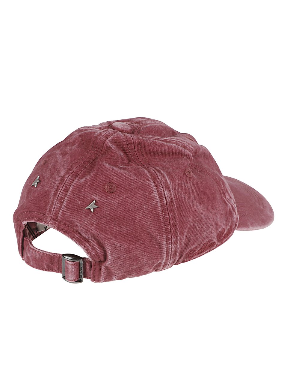 Golden Goose Burgundy Soft Cotton Baseball Cap with Star Emblem Maroon