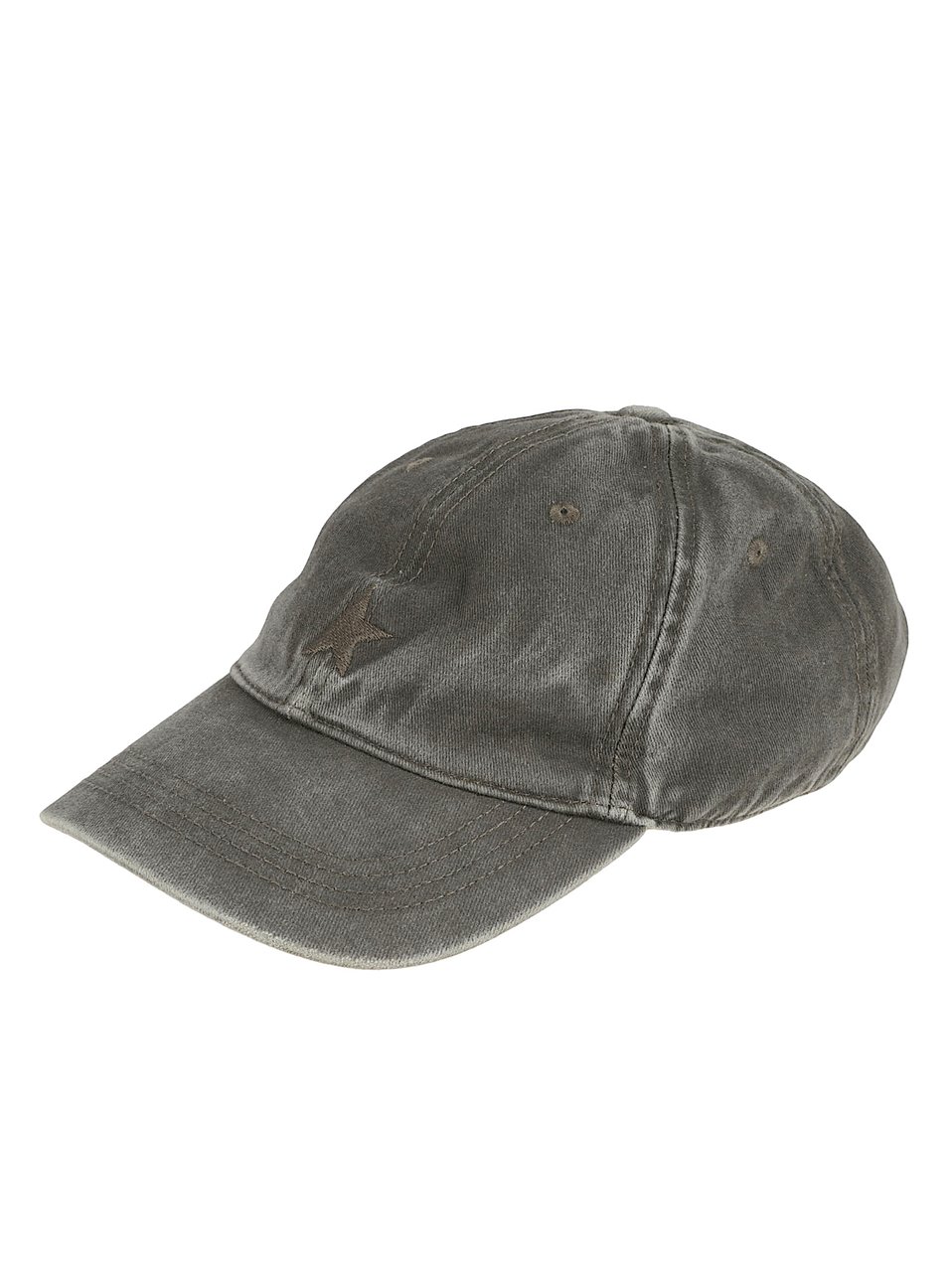 Golden Goose Vintage-Inspired Cotton Baseball Cap with Star Emblem Grijs