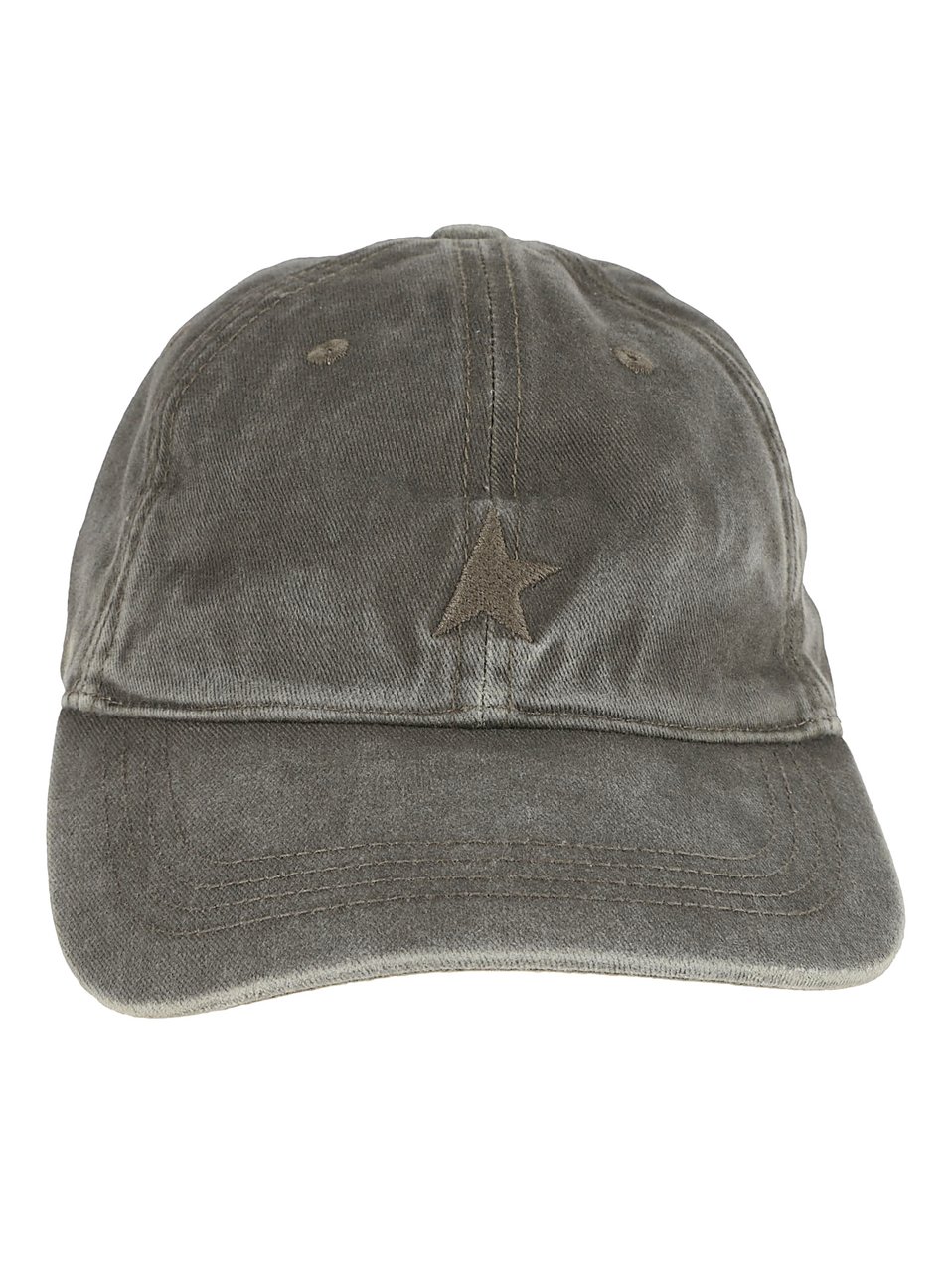 Golden Goose Vintage-Inspired Cotton Baseball Cap with Star Emblem Grijs