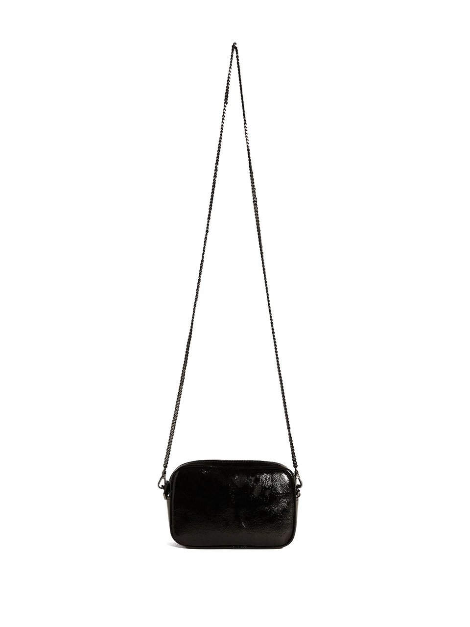 Golden Goose Compact Black Leather Bag with Embossed Star Design Zwart