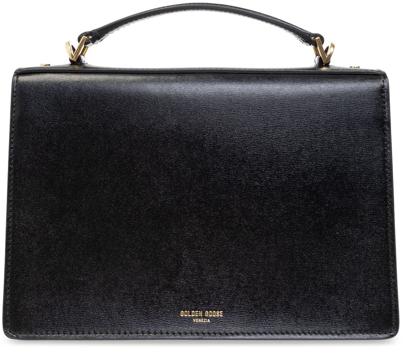Golden Goose Venezia Bag Black Palmellato Leather Handbag Zwart