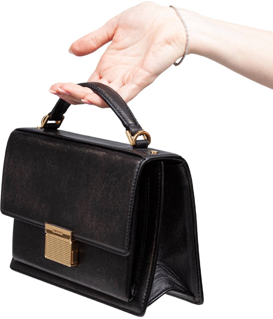 Golden Goose Golden goose venezia handbag in black leather Zwart