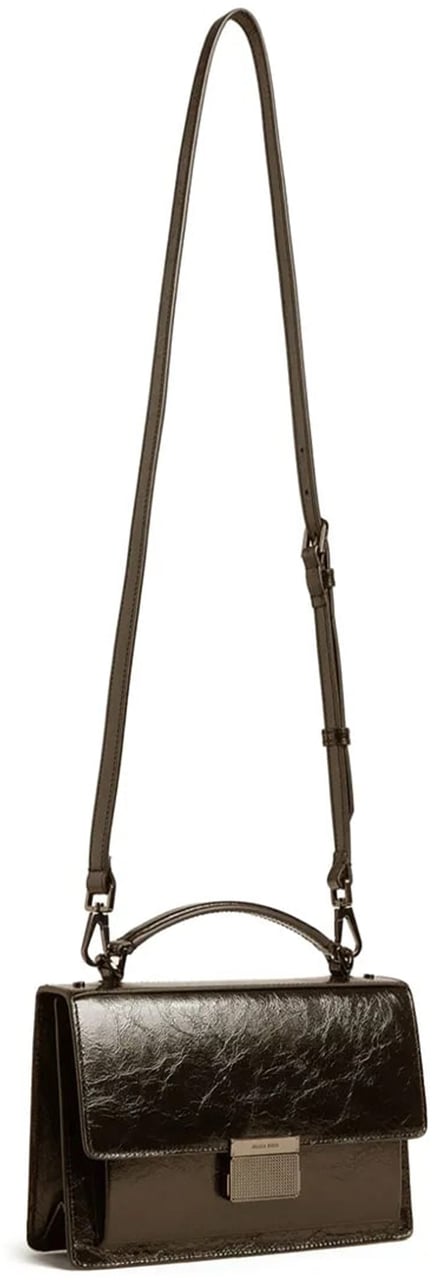 Golden Goose Venezia Bag Glossy Black Calf Handbag Zwart