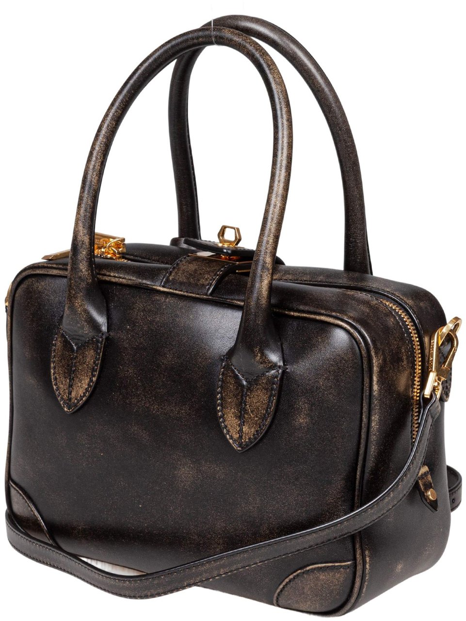Golden Goose Golden goose borsa a mano vita bag in pelle vintage colore nero Zwart