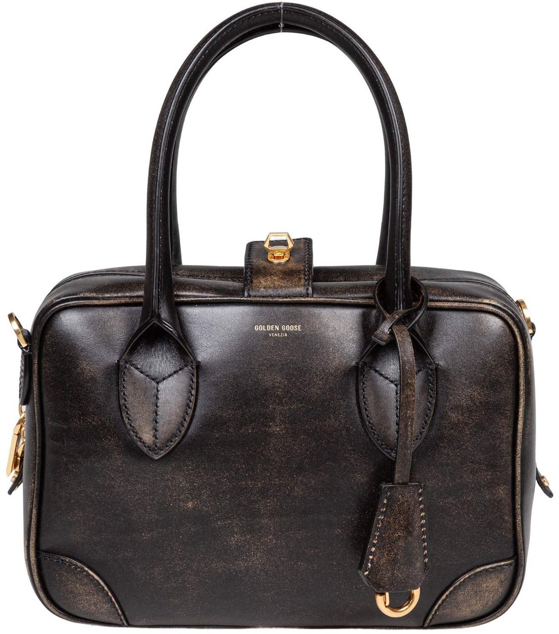 Golden Goose Golden goose borsa a mano vita bag in pelle vintage colore nero Zwart
