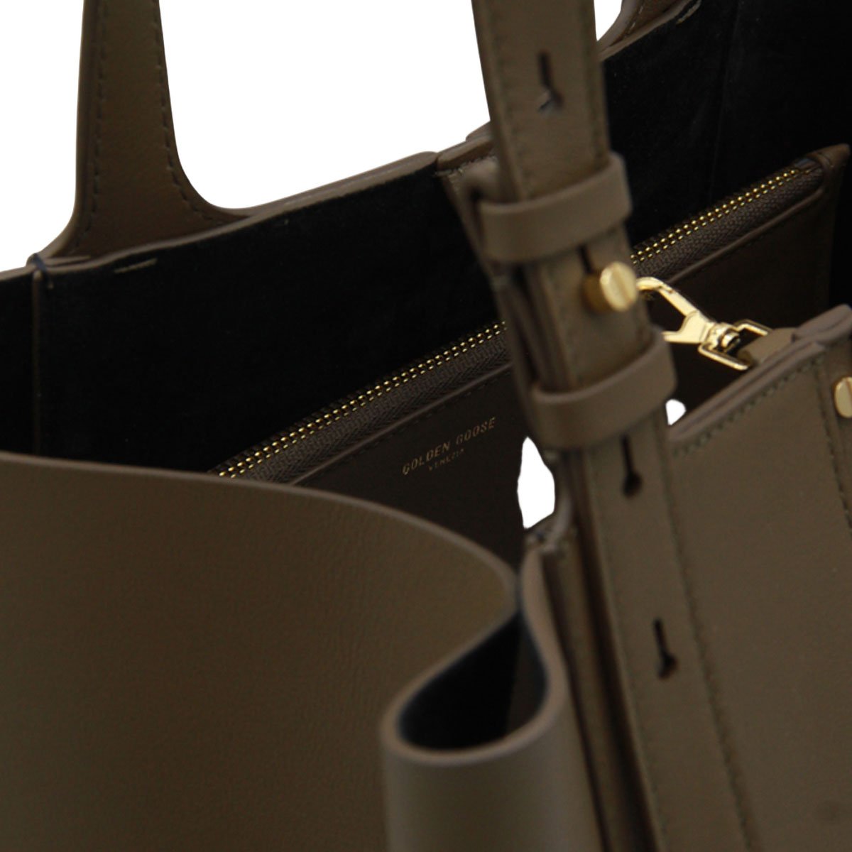 Golden Goose Structured Tote Bag With Gold-Tone Accents Zwart