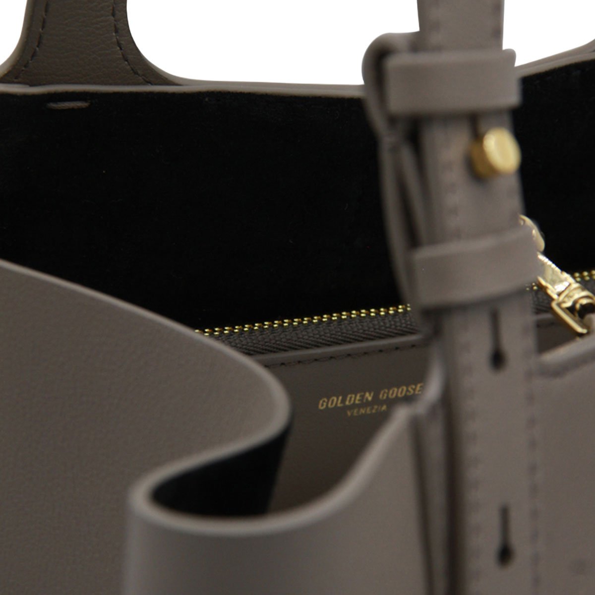 Golden Goose Structured Tote Bag With Metallic Studs Grijs