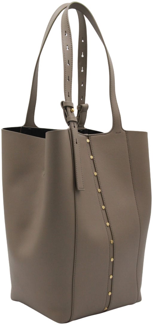 Golden Goose Structured Tote Bag With Metallic Studs Grijs