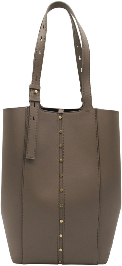 Golden Goose Structured Tote Bag With Metallic Studs Grijs