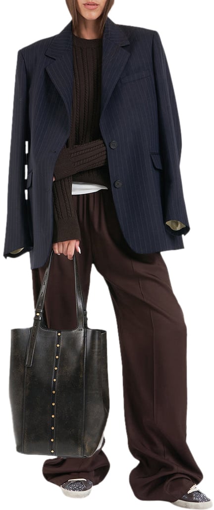 Golden Goose Leather shopper '24/7' Zwart