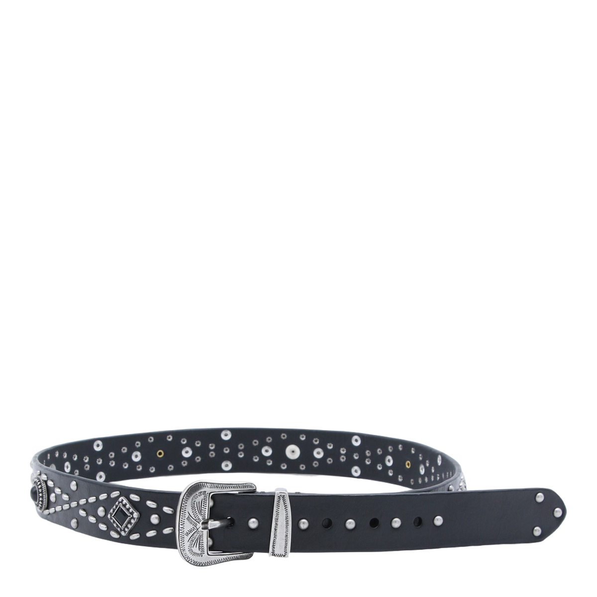 Golden Goose Intricate Studded Black Belt Zwart