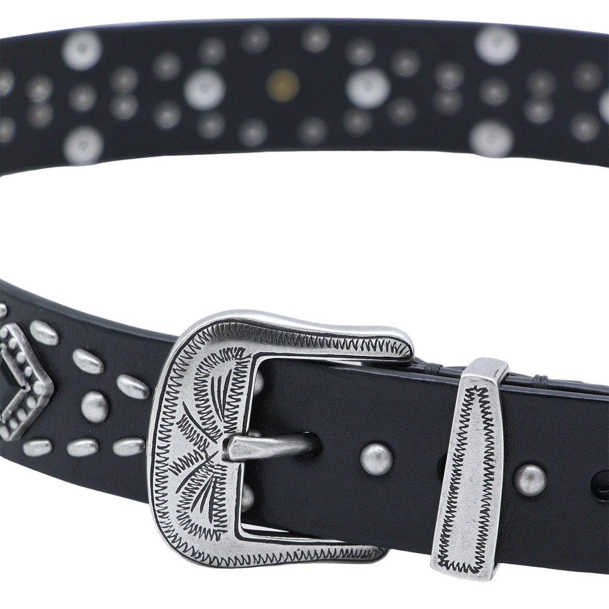 Golden Goose Intricate Studded Black Belt Zwart