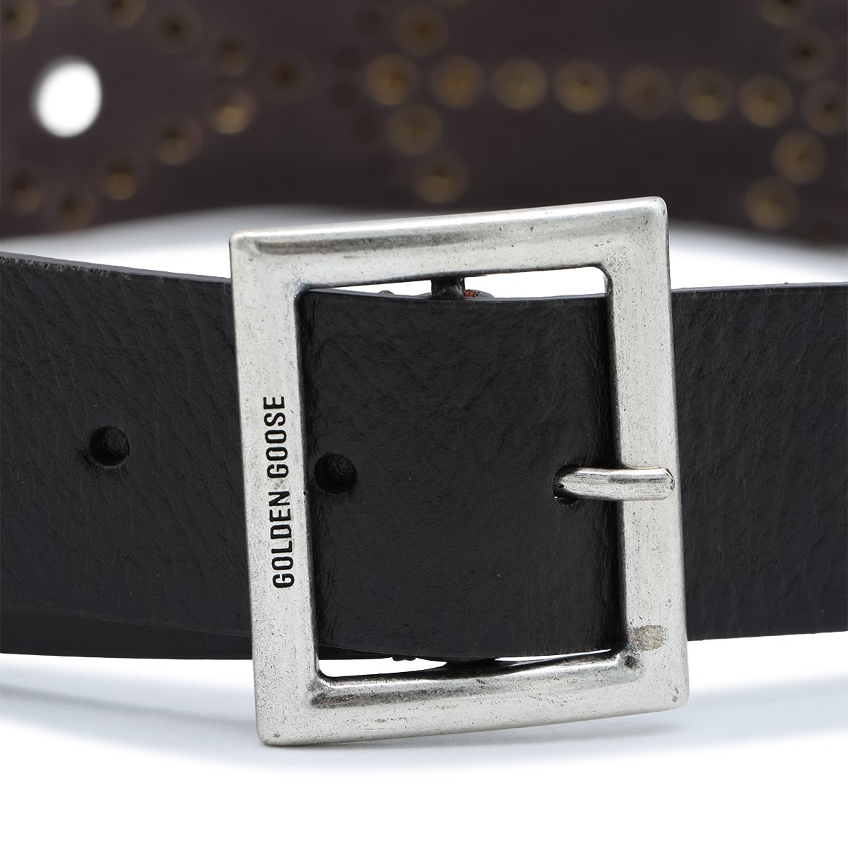 Golden Goose Brown Leather Boho Style Belt Zwart