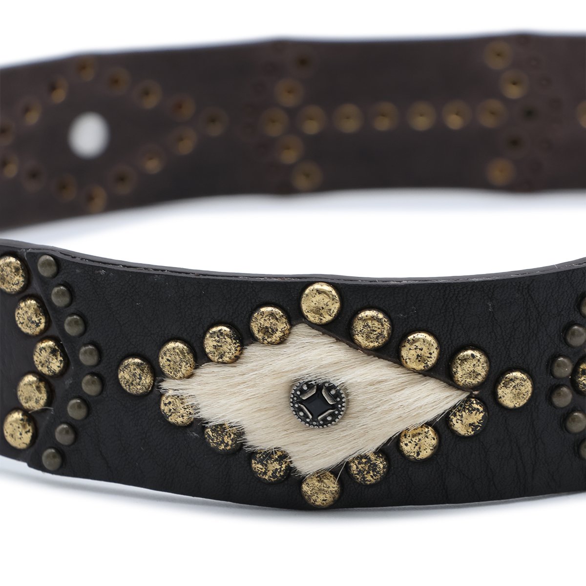 Golden Goose Brown Leather Boho Style Belt Zwart