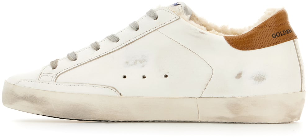 Golden Goose Golden Goose White leather Super-Star sneakers Wit