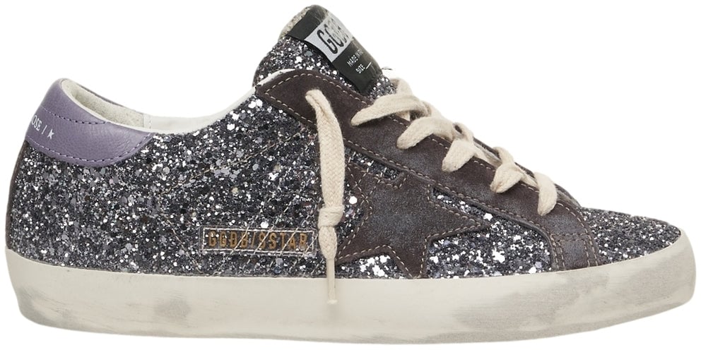 Golden Goose Glitter Sneakers 'Super-Star' Grijs