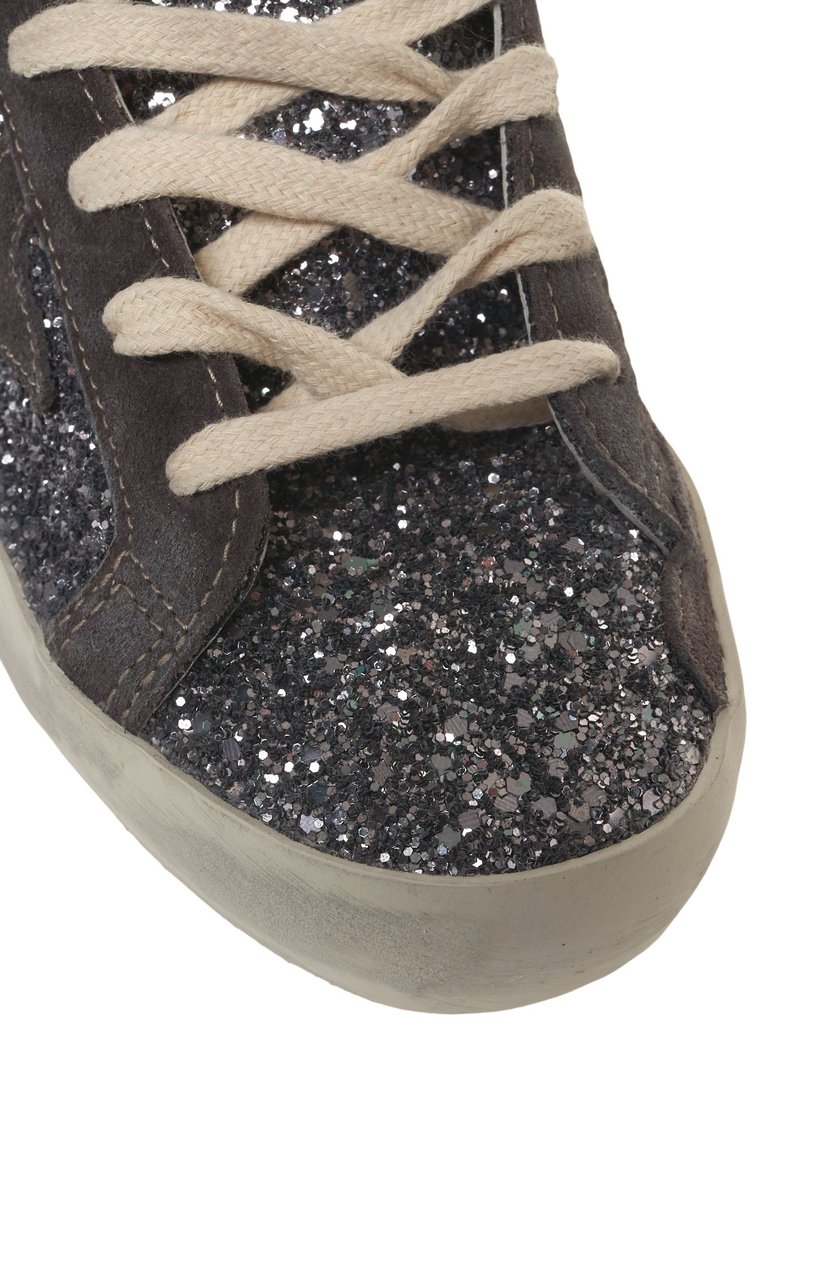 Golden Goose Sneakers Glitterate 'Super-Star' Grijs