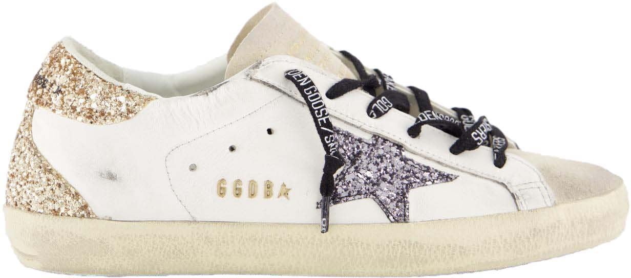 Golden Goose Dames Super-Star Sneaker Wit/Glitter Wit