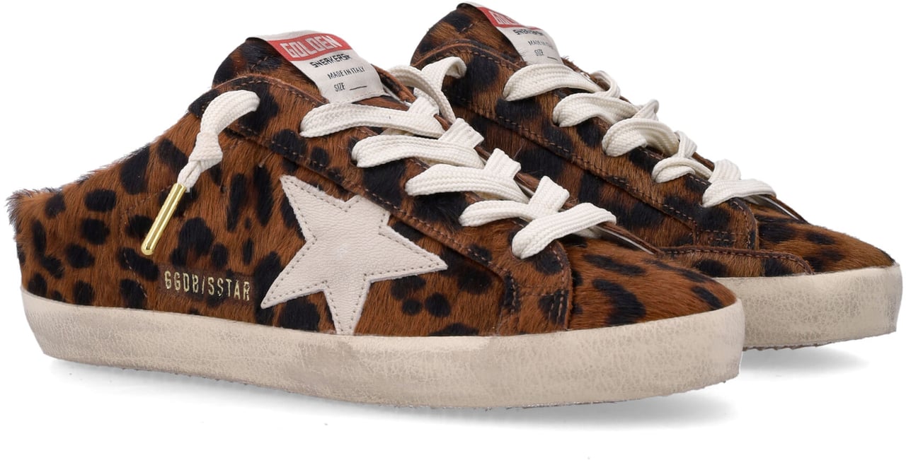 Golden Goose Super Star Sabot Beige/Brown/Leo Beige