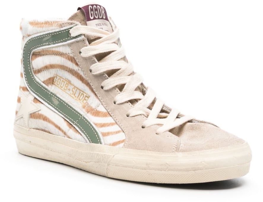Golden Goose Sneakers White/Brown/Green Divers