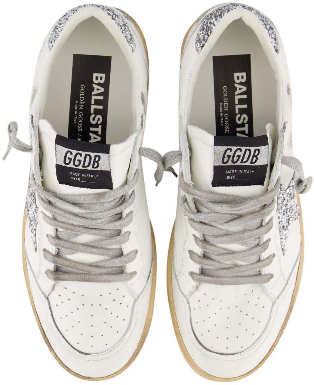 Golden Goose Dames Ballstar Sneaker Wit/Glitter Wit