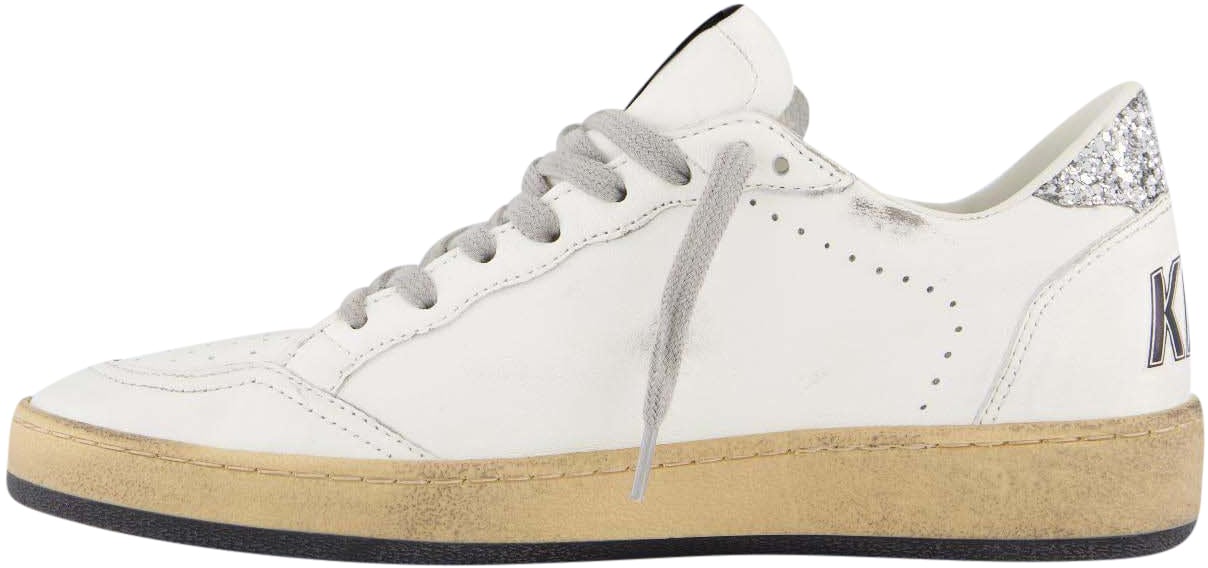 Golden Goose Dames Ballstar Sneaker Wit/Glitter Wit